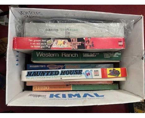A collection of board games to include Haunted House, Western Ranch, and The Fastest Gun (not checked for completeness)