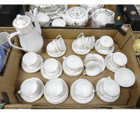 A Royal Worcester gold Chantilly part tea &amp; coffee service