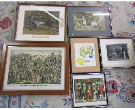 Selection of framed and unframed prints and engravings etc (quantity shown)