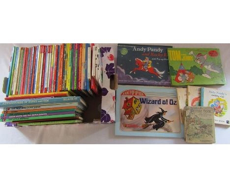 Various vintage children's books inc Ladybird, pop up inc Andy Pandy and Wizard of Oz &amp; R Caldecott's picture book no 1 e
