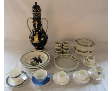 Various ceramics in large lidded vase (af), tableware and coffee cups and saucers etc