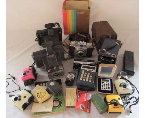 Various camera equipment etc inc Polaroid, Ensign etc