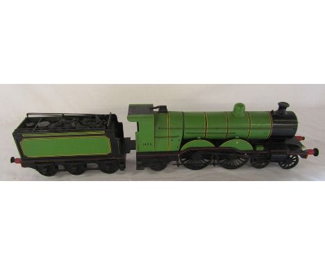 Wooden model of a steam engine / locomotive and tender L 73 cm&nbsp;