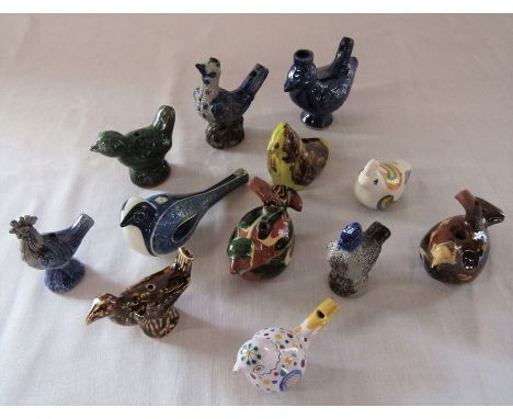 12 ceramic bird whistles inc Royal Copenhagen fajance