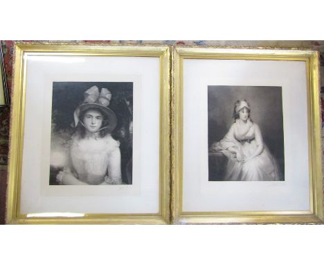 2 gilt framed Victorian prints of a young woman both signed in pencil Joseph B Pratt published by Thomas Agnew &amp; Sons 189