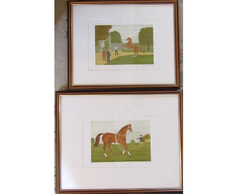 2 framed limited edition horse racing lithographic prints by Vincent Haddelsey (1934-2010) - 'The beginning' and 'Stallion' s