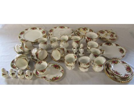 Royal Albert 'Old Country Roses' part dinner / tea service consisting of cake stands, milk jugs, sugar bowls, plates, tea cup