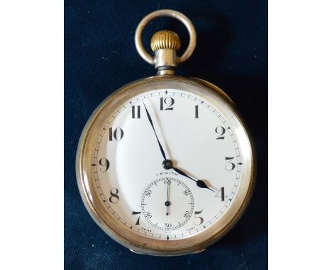 Early 20th century&nbsp; silver case Zenith pocket watch stamped 925