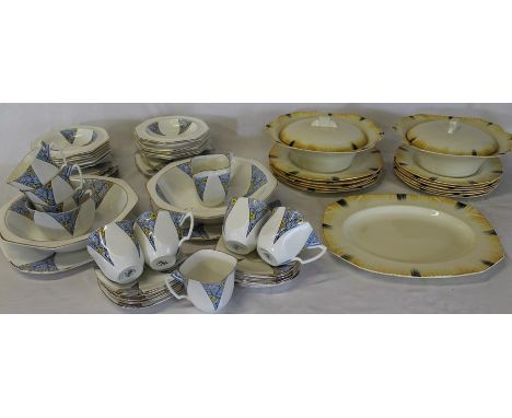 Alfred Meakin Art Deco tableware and Wellington China part tea / dinner service (af)