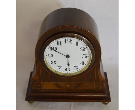 Small Edwardian cased mantel clock with Buren works Ht 18cm