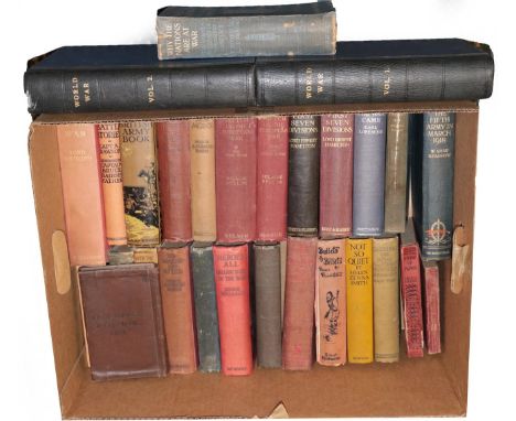 A Collection of Thirty First World War Related Books, mainly first editions, including Captain A J Dawson - Somme Battle Stor