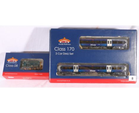 Bachmann Branch-Line OO gauge class 170 three-car DMU set Scotrail 32-467 boxed  and a class 8 diesel shunter BR 01873 blue w