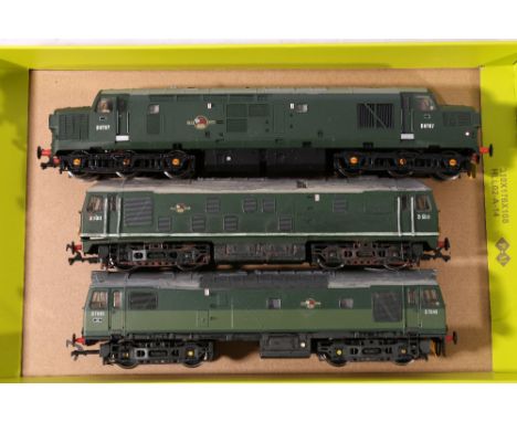 Bachmann Branch-Line diesel locomotive D6707 BR, another D7645 and another D5011.