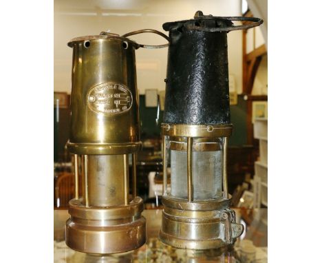 Ferndale Coal and Mining Company miners safety lamp and a Naylor of Wigon marsaut reford burner lamp no 48546.