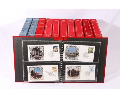 Collection of Benham silk first day covers in eleven albums, approximately four hundred and forty covers (440).