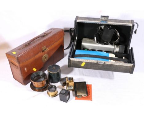 Aldis anastigmat  f6:3 12 inch lens, Dallmeyer of London No3 stigmatic series II lens, Yaschica electro 8 LD-6 cine camera et