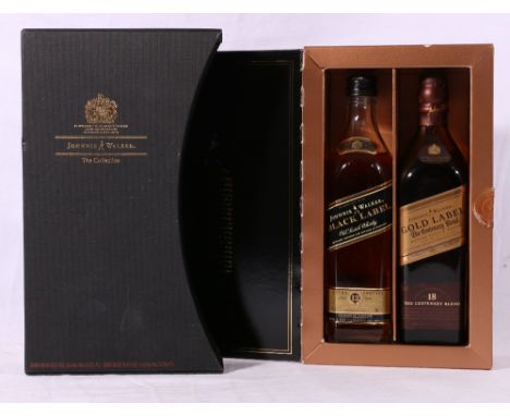 JOHNNIE WALKER The Collection gift set containing 18 year old Gold label Centenary blend blended scotch whisky 20cl, 40%vol a