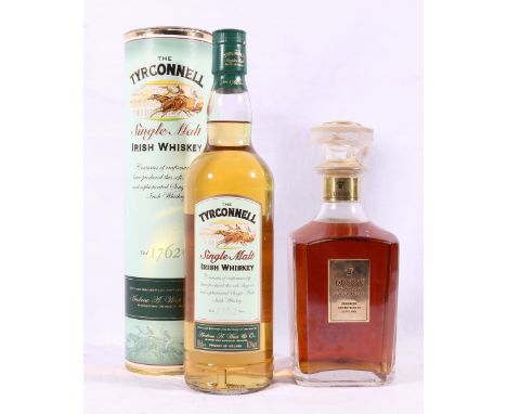 DUNBAR extra old scotch whisky bottled in glass decanter and THE TYRCONNELL Irish single malt whisky 70cl 40%vol, boxed.