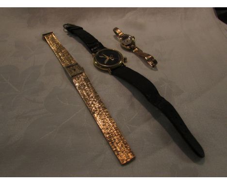 Three ladies wristwatches - Taboo Taboo designed by J C Mareschal 'scissor and comb' quartz with black dial and black leather