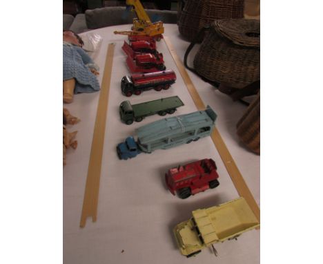 Play worn Meccano Ltd Dinky Supertoys vehicles - 20 ton lorry-mounted crane, elevator loader, Foden Regent tanker, Pullmore c