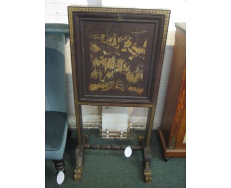 Chinese secretaire cabinet of very shallow section when closed, the fall front panel decorated with battle scene and border o