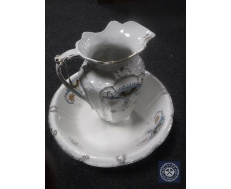 A J &amp; G Meakin pottery wash jug and basin