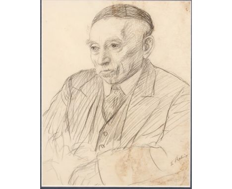 20th Century English School. Portrait of a Man, Pencil, Indistinctly Signed, 13.25” x 9”.
