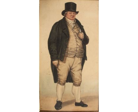  Albin Roberts Burt (1783-1842) British. Portrait of Wm Monk of Parkgate, Watercolour, Signed and Dated 1819, and Inscribed o