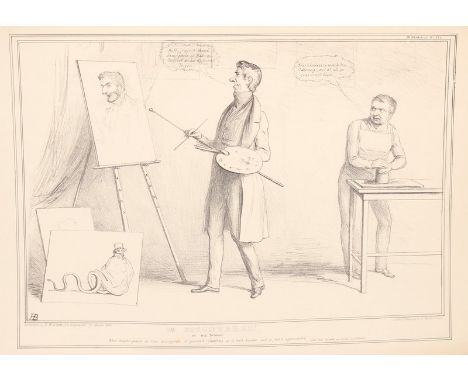  Thomas McLean (1788-1875) British.  ‘H B Caricature’, Lithograph, Unframed, overall 12” x 18”, and another 33 by the same ha