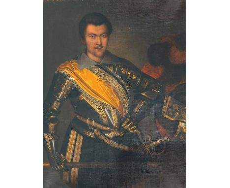  Attributed to Carlo Ceresa (1609-1679) Italian. Portrait of a Milanese Nobleman in Armour, Oil on Canvas, 44” x 34.5”. Notes