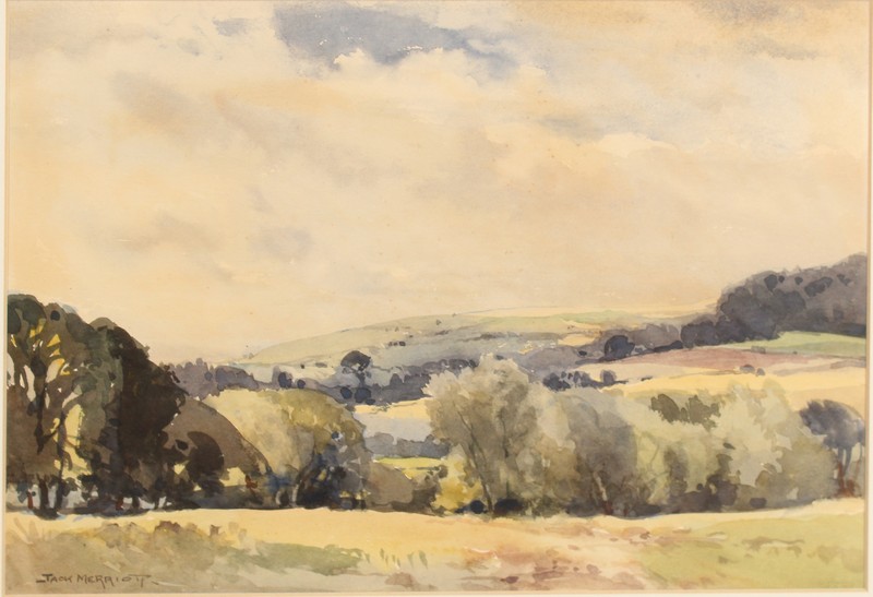 Jack Merriott (19011968) British. An Extensive Landscape, Watercolour, Signed, 10” x 13.75”. Pr