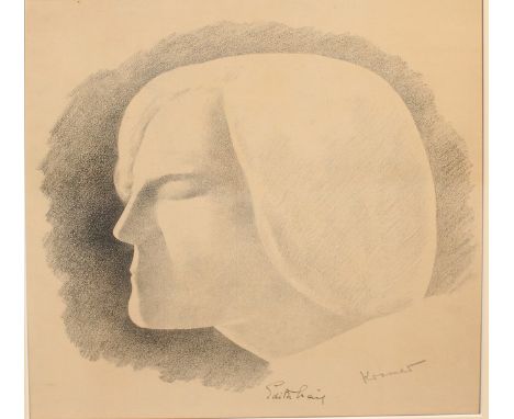  Jacob Kramer (1892-1962) Russian. ‘Edith Haig’, Mixed Media, Signed in Pencil, 15” x 13.5”.