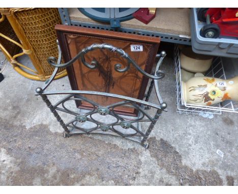 Modern metal stick stand and copper R A F plaque