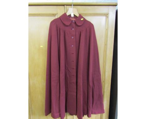 RETRO COAT, retro cape style coat by Young Jaeger in burgundy 