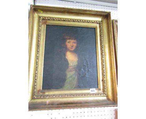 SCHOOL OF GAINSBOROUGH, oil on canvas "Portrait of Lady Mary Cavendish", 14.5" x 12" 