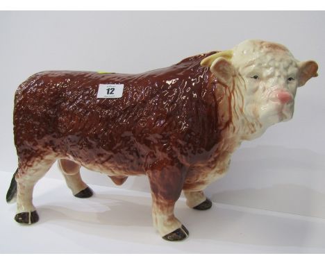 MELBA WARE, ceramic Hereford Bull, 15" length 