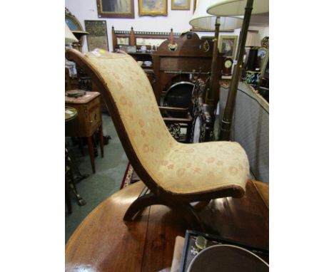CITY OF PLYMOUTH GOUT CHAIR, Plymouth emblem upholstered scroll back gout stool 