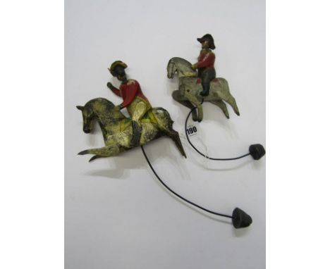 EARLY TOYS, 2 early 19th Century painted balancing toys depicting Duke of Wellington and Napoleon 