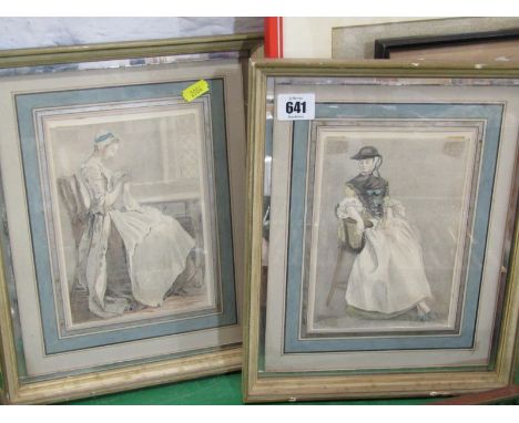 GEORGIAN SCHOOL, pair of watercolour studies, "Portrait of seated Young Lady", 7" x 5" 
