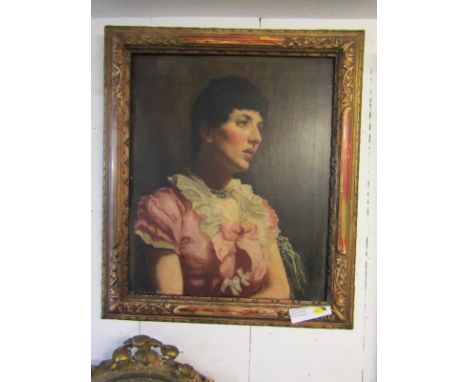 EDWARDIAN PORTRAIT, oil on canvas "Portrait of Rose", 24" x 20" 