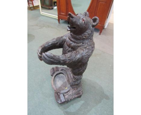 BLACK FORREST, a carved Bear stick stand, 40" height 