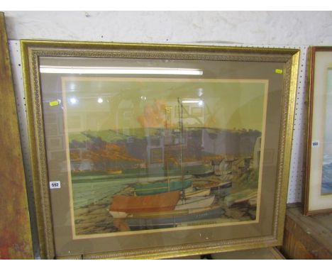 CHARLES PEARS, colour print "The Boat Yard", 19" x 25" 