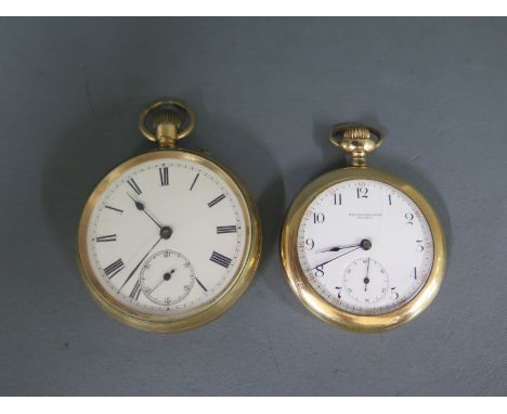 Two gold plated watches both working in the sale room - dial cracked to Knickerbocker
