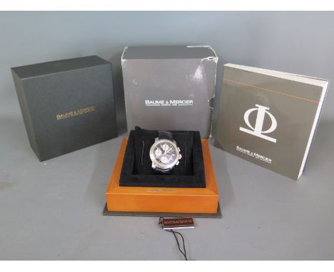 A gentleman's stainless steel chronograph automatic MOV45216 Baume & Mercier Geneve 1830 wristwatch, Capeland model, Limited 