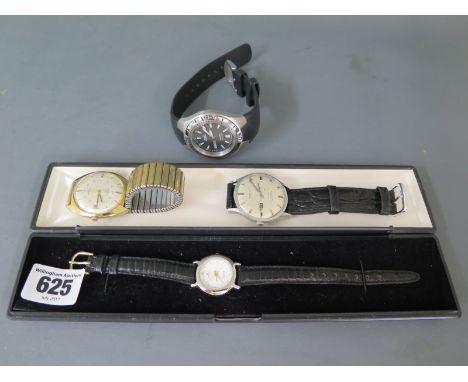 A collection of four watches- a gents steel Bravingtons Swiss made Automatic 25 Jewels, Rotary Swiss made with 24 hour markin