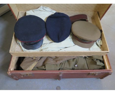 British Army Uniform including No 2 dress uniform jacket, trousers, soft peaked service cap, other items include battle dress