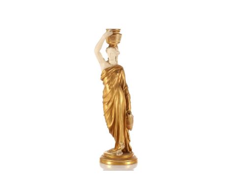 A Royal Worcester porcelain figure 'The Water Carrier', puce mark to base and numbered 125, 49 cm high.Condition report: No a