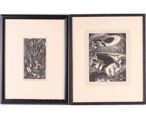 Gertrude Hermes (1901-1983), 'Valley of Humiliation', No.05, woodcut on paper, pencil signed and dated 1928, 23.5 cm x 18 cm 
