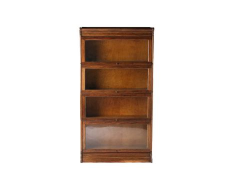 An early 20th century Globe Wernicke style stacking bookcase, four tiers with glazed doors, 162 cm x 87 cm x 34 cm.Condition 