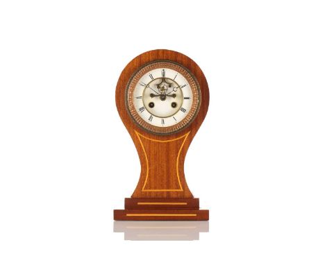 A French mahogany cased balloon 8-day clock with visible Brochet movement by Samuel Marti et Cie, first quarter of the 20th c